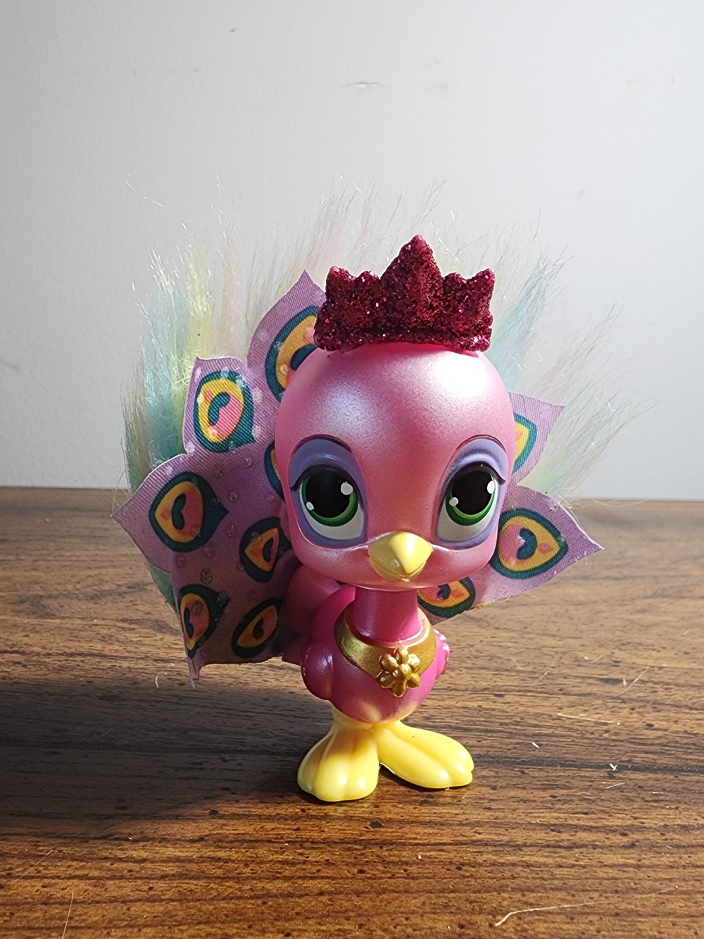 Pink Glitter Peacock With Crown